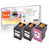 Peach PI300-1046 cartuccia d'inchiostro 3 pz Compatibile Resa standard Nero, Ciano, Magenta, Giallo (Peach Patrone HP No.653 MultiPack Plus)