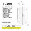 Box doccia due lati battenti 8 mm h195 anticalcare REGINA