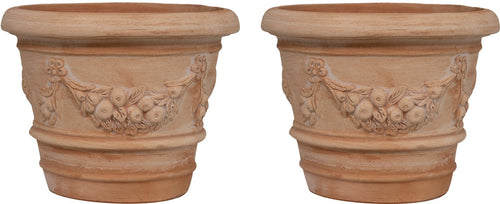 Biscottini Set 2 Vasi Terracotta Biscottini Made Italy Artigianali Diametro 40 Altezza 30