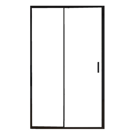 Porta doccia nicchia anta scorrevole profili neri anticalcare H195 6mm AGATA