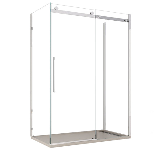 Box Doccia tre lati porta scorrevole trasparente H195cm 8mm anticalcare Euclide