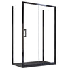 Box doccia tre lati porta scorrevole profili neri H195 6mm AGATA