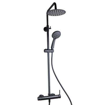 Colonna doccia nera opaca con miscelatore soffione 20cm POP