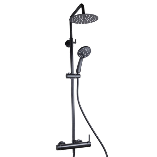 Colonna doccia nera opaca con miscelatore soffione 20cm POP