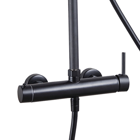 Colonna doccia nera opaca con miscelatore soffione 20cm POP