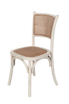 Biscottini Biscottini Sedia Thonet Frassino Rattan Bianca Anticata Bistrot Vintage 45x50x88