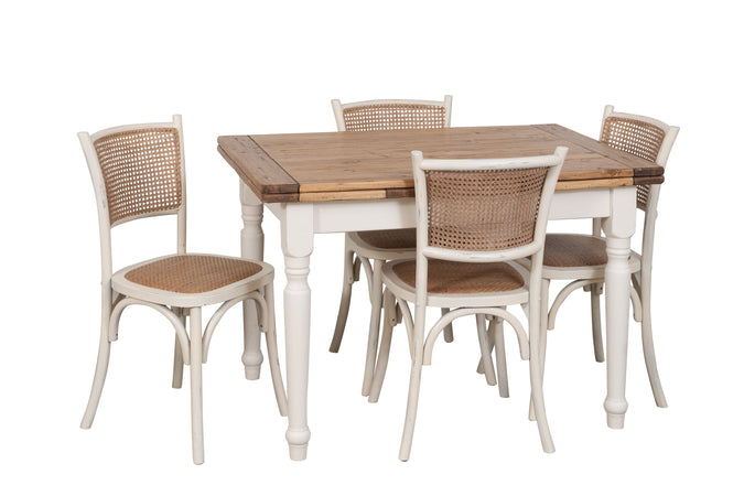 Biscottini Biscottini Sedia Thonet Frassino Rattan Bianca Anticata Bistrot Vintage 45x50x88