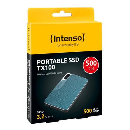 Hard Disk Interno - INTENSO - TX100 - 500 GB - SSD Portatile - Colore Blu
