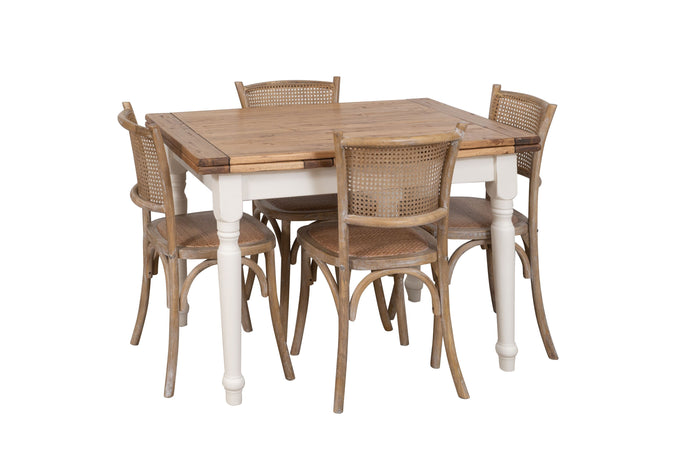 Biscottini Sedia Thonet in massello di frassino e seduta rattan finitura legno invecchiato