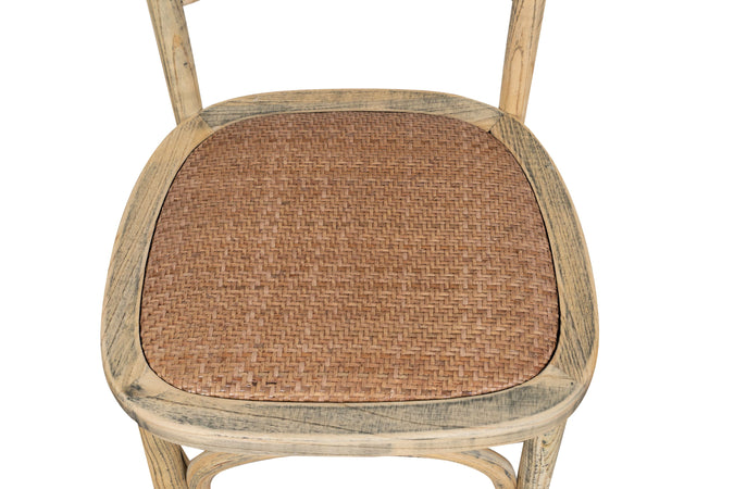 Biscottini Sedia Thonet in massello di frassino e seduta rattan finitura rovere larghezza