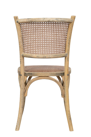 Biscottini Sedia Thonet in massello di frassino e seduta rattan finitura rovere larghezza