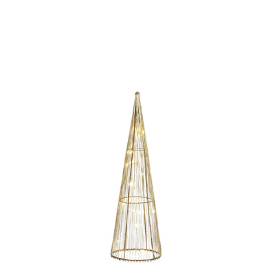 Cono color champagne con led a batteria per decorazioni natalizie