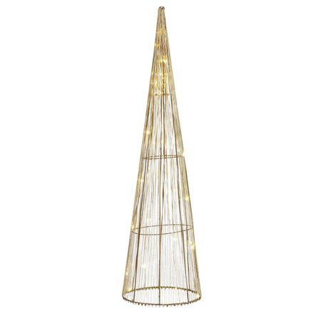 Cono color champagne con led a batteria per decorazioni natalizie