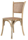 Biscottini Sedia Thonet in massello di frassino e seduta rattan finitura rovere larghezza