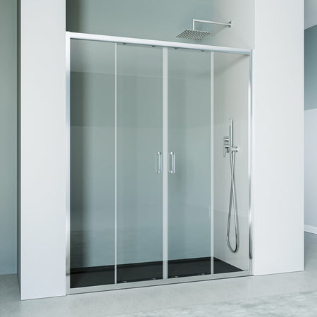 Porta doccia 2 ante scorrevoli cromata anticalcare H195 6mm AGATA