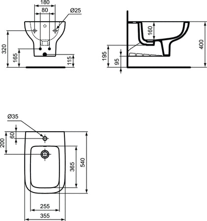 Bidet Sospeso Life A Ideal Standard Bianco T471801