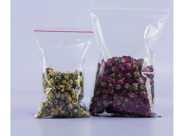 Set 6 Buste Trasparenti Alimenti Sacchetto Chiusura ZIP a Pressione 30x40 cm
