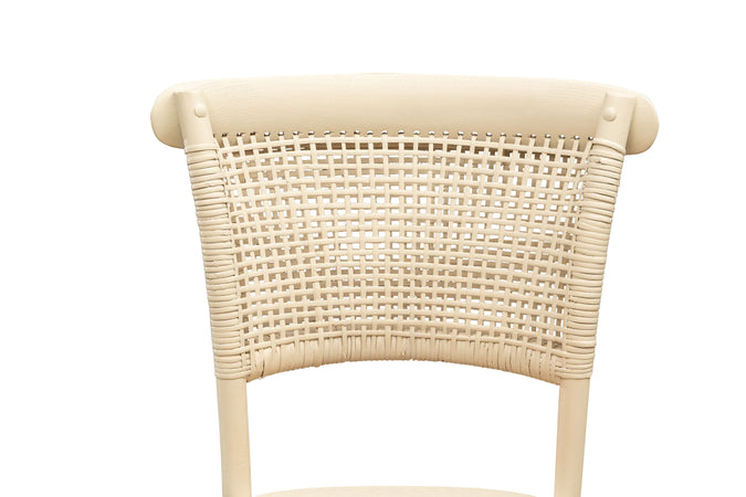 Biscottini Sedia Thonet Biscottini Frassino Rattan Seduta Bianco Anticato Stile Vintage