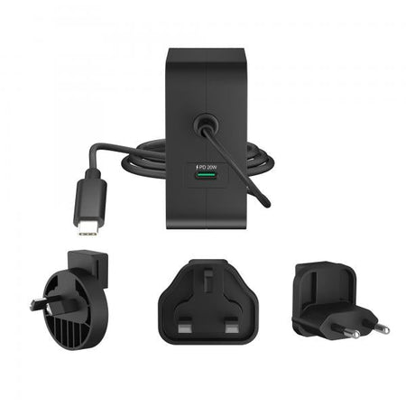 j5create Caricatore GaN PD USB-C a 2 porte da 102 W con spine CA intercambiabili (102W GAN PD USB-C 2-PORT - CHARGER CHANGEABLE AC PLUGS)