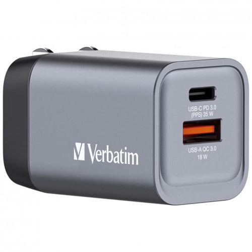 VERBATIM CARICATORE DA PARETE GNC-35 GAN CHARGER 2 PORT 35W USB A/C (EU/UK/US)
