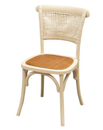 Biscottini Sedia Thonet Biscottini Frassino Rattan Seduta Bianco Anticato Stile Vintage
