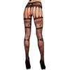 Collant Sexy a Rete Nero con Effetto Reggicalze Calze Aperte Lingerie tg Unica