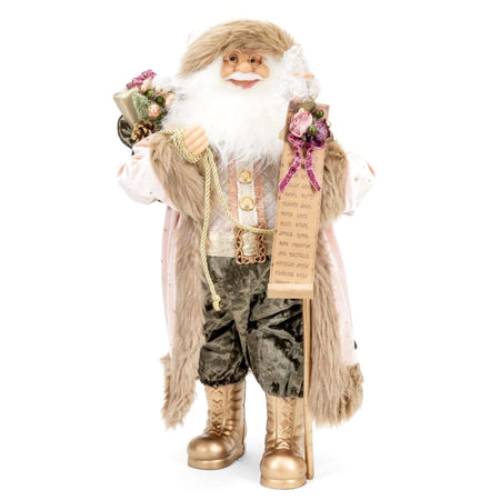 Statuetta decorativa Babbo Natale decorazione natalizia in resina da 48 cm