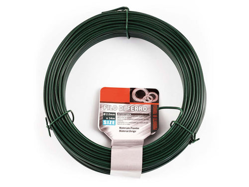 34 Metri Filo Ferro Plastificato Verde Diametro 2mm
