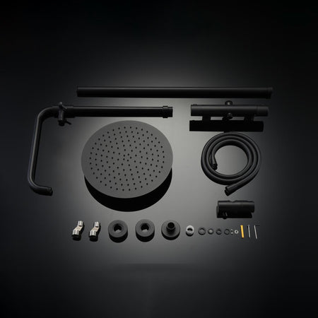 Colonna doccia nera con soffione miscelatore Termostatico Piave Black