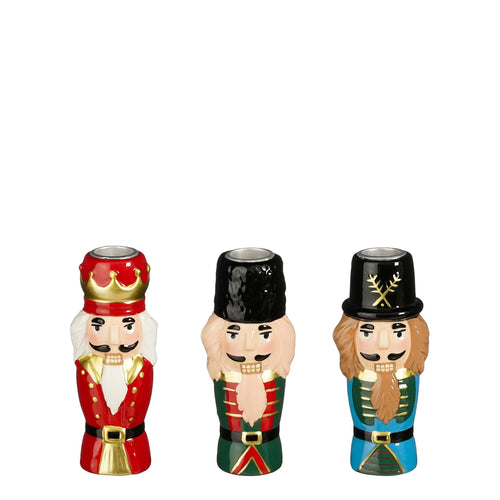 Portacandele schiaccianoci divertenti h 12,5cm per decorazioni natalizie