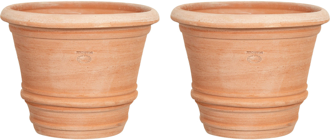 Biscottini Biscottini Set 2 Vasi Terracotta Galestro Toscano Antigeliva Fatti a Mano 40x30
