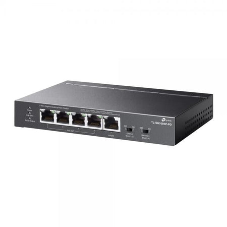 TP-Link TL-SG1005P-PD switch di rete Gigabit Ethernet [10/100/1000] Supporto Power over Ethernet [PoE] Nero (TP-Link TL-SG1005P-PD V1 - Switch - unmanaged - 4 x 10/100/1000 [PoE+] + 1 x 10/100/1000 [