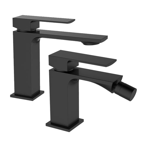 Set di miscelatori Tbol - Rubinetteria bidet e lavabo Neri