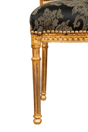 Biscottini Sedia poltrona stile francese Luigi XVI in legno massello di faggio