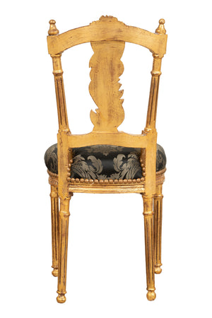 Biscottini Sedia Poltroncina Biscottini Stile Luigi XVI Faggio Oro 40x46x92 Intagliata a