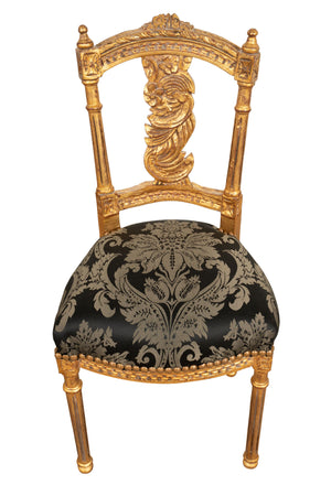 Biscottini Sedia Poltroncina Biscottini Stile Luigi XVI Faggio Oro 40x46x92 Intagliata a