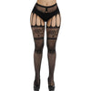 Collant Sexy a Rete Nero con Effetto Reggicalze Calze Aperte Lingerie tg Unica