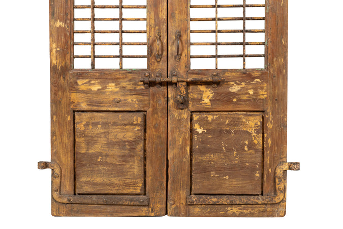 Biscottini Porta portone in legno massello e ferro da interno o da esterno vecchia e antica medievale