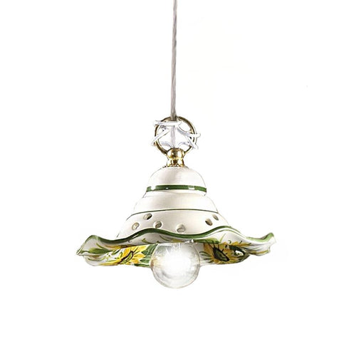 Lampadario ceramica Lampadari Bartalini 2217.4 E27 LED 18CM piatto girasole artigianale