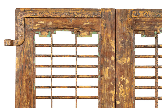 Biscottini Porta portone in legno massello e ferro da interno o da esterno vecchia e antica medievale