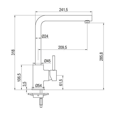 Rubinetto Miscelatore cucina bianco con canna orientabile