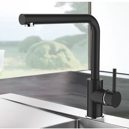 Rubinetto Miscelatore cucina nero con canna orientabile