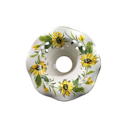 Applique ceramica Lampadari Bartalini 2213.A E27 LED piatto girasole artigianale