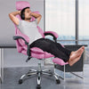 Poltrona Sedia Ufficio Dirigenziale con Poggiapiedi Ergonomica Reclinabile Rosa