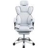 Poltrona Sedia Ufficio Dirigenziale con Poggiapiedi Ergonomica Reclinabile Bianco