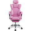 Poltrona Sedia Ufficio Dirigenziale con Poggiapiedi Ergonomica Reclinabile Rosa