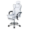 Poltrona Sedia Ufficio Dirigenziale con Poggiapiedi Ergonomica Reclinabile Bianco