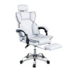 Poltrona Sedia Ufficio Dirigenziale con Poggiapiedi Ergonomica Reclinabile Bianco