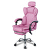 Poltrona Sedia Ufficio Dirigenziale con Poggiapiedi Ergonomica Reclinabile Rosa