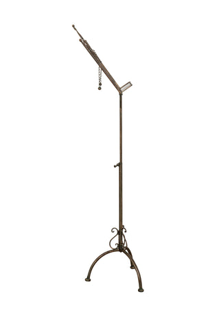 Biscottini Biscottini Leggio Terra Ferro Battuto Ruggine Anticata 46x32x139 Regolabile